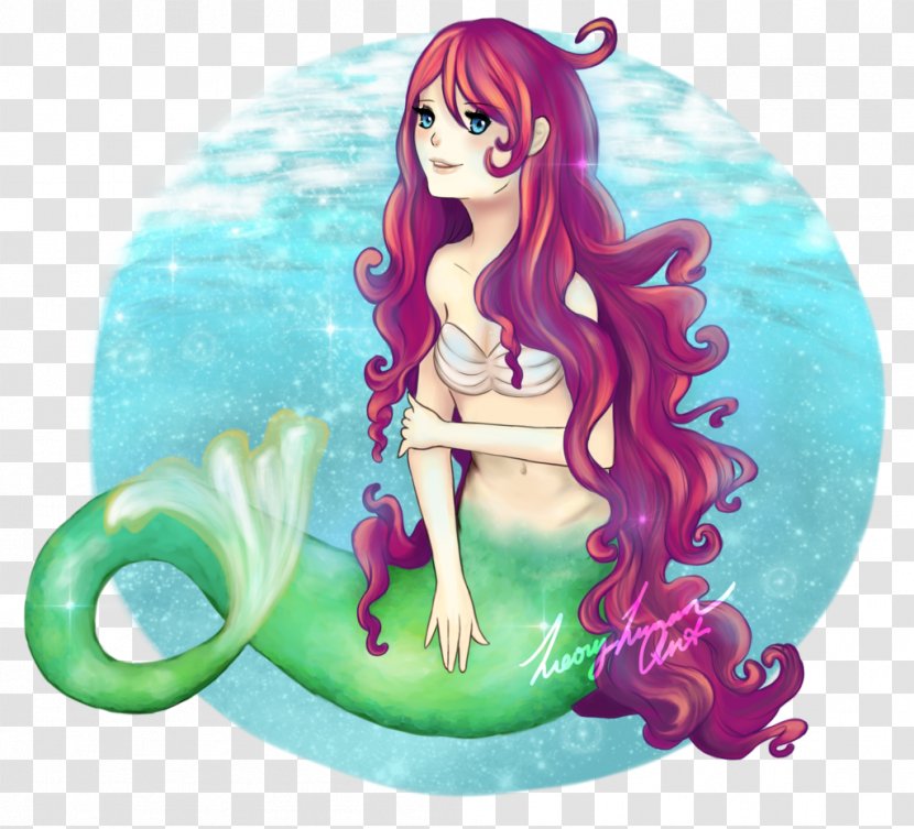 Mermaid Illustration Cartoon Long Hair Figurine - Frame - Bright Plastic Playground Transparent PNG