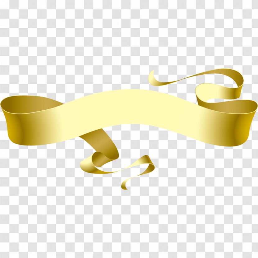 Ribbon Clip Art - Yellow - Elegant Gold Ribbons Transparent PNG