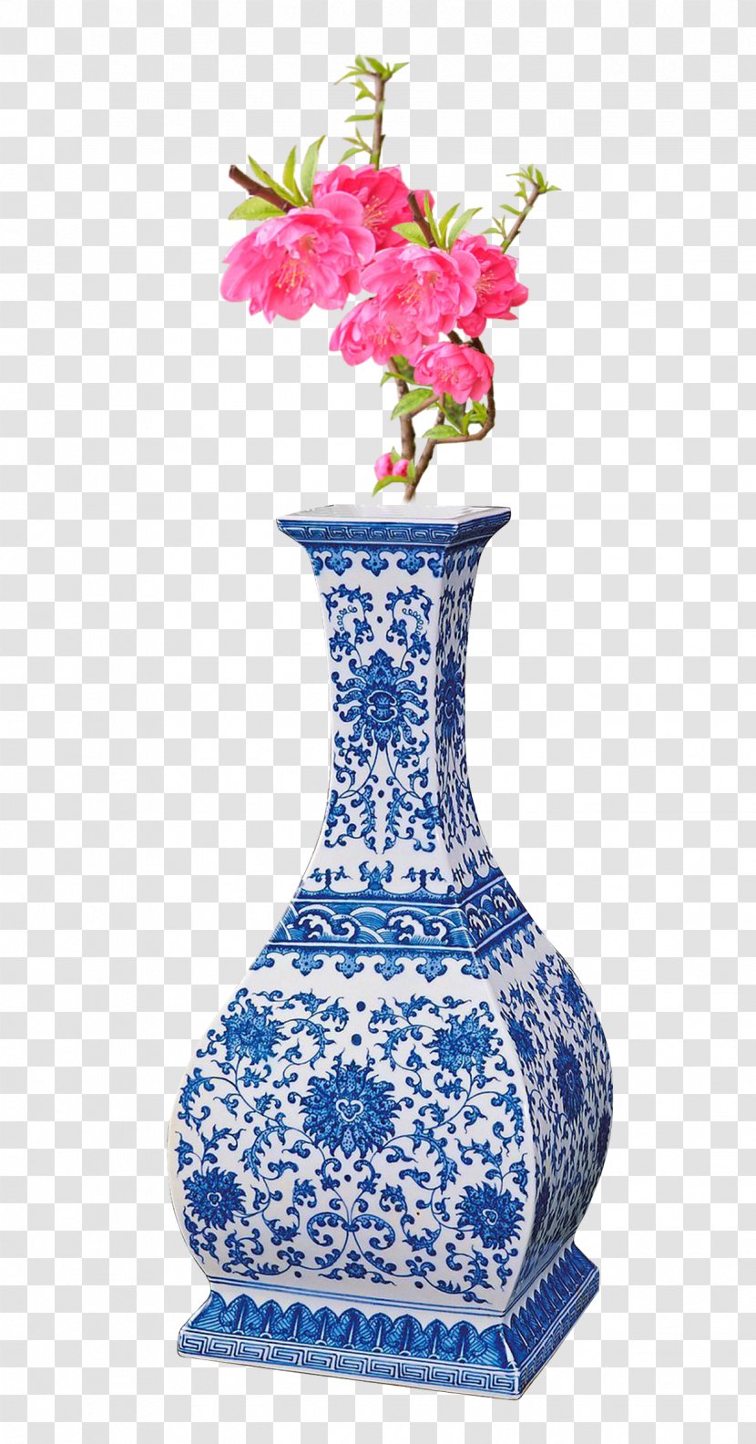 Jingdezhen Blue And White Pottery Vase - Ceramic Transparent PNG