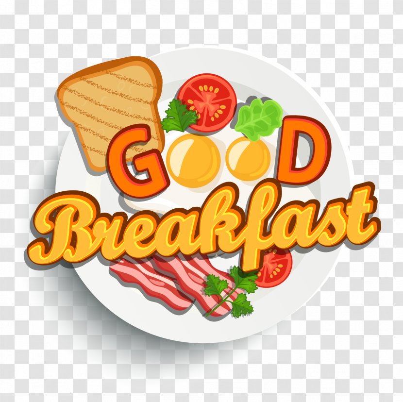 Full Breakfast Sausage Bacon Toast - Vector Transparent PNG