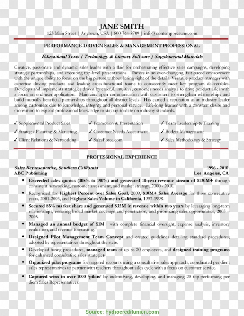 Résumé Template Sales Writing Job Description - Project Management - Marketing Transparent PNG