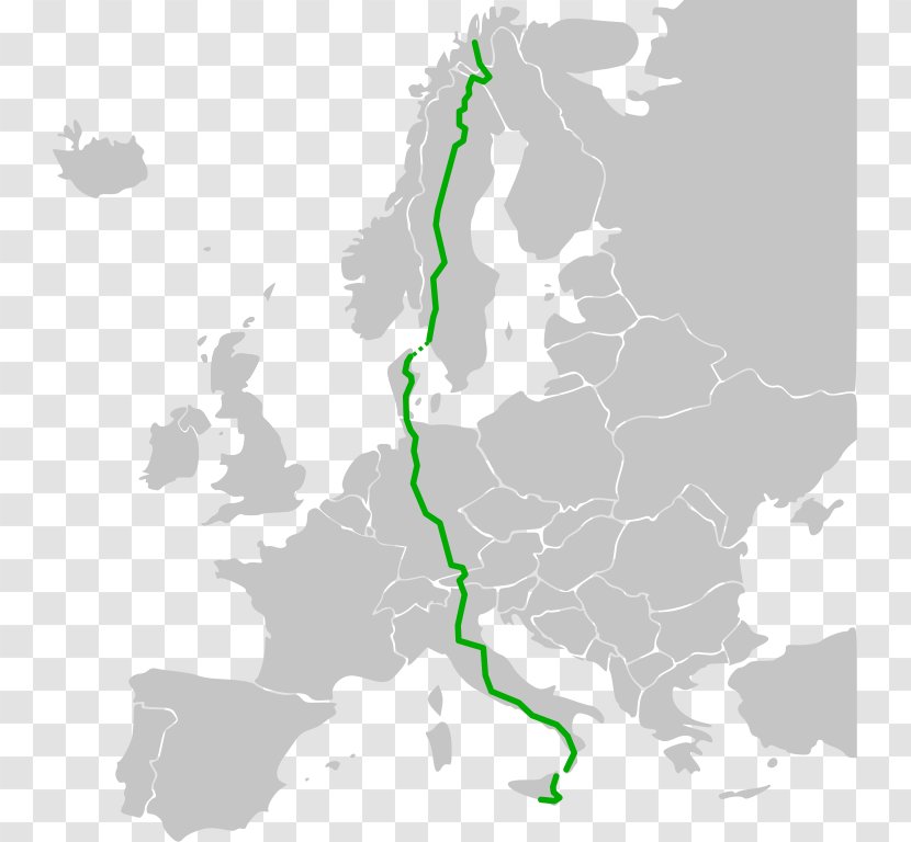 European Route E45 E40 E101 International E-road Network E20 - Eroad Transparent PNG