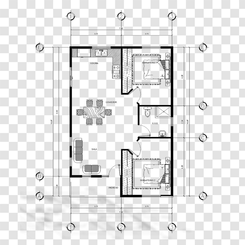 Cobán Floor Plan Architecture Architectural - Planta Arquitectonica Transparent PNG