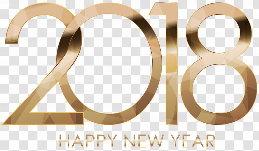 2018 Happy New Year Gold - Number - S Resolution Transparent PNG