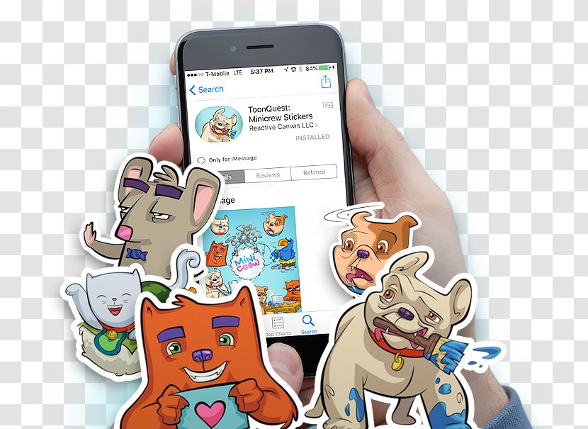 Smartphone Human Behavior Finger Animal - Animated Cartoon - Sticker Pack Transparent PNG