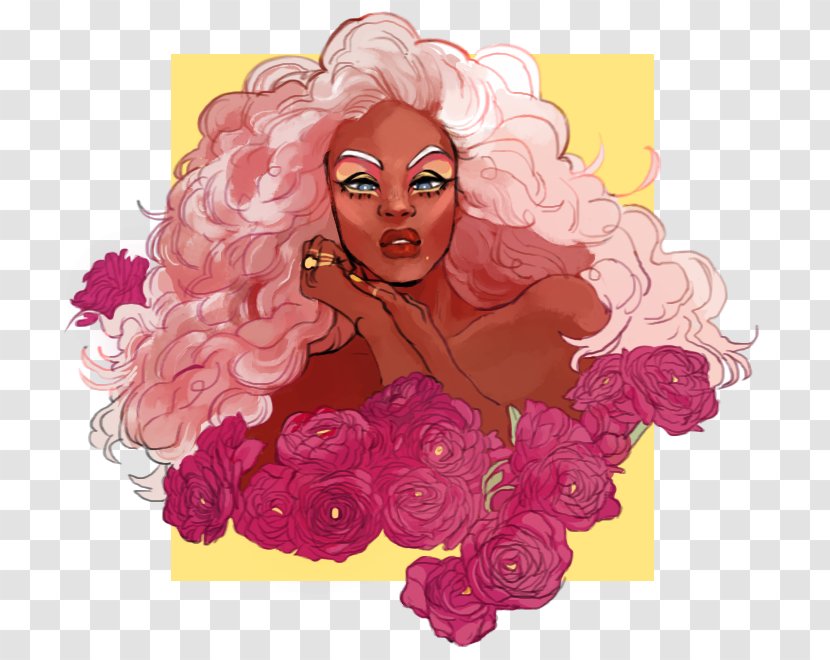 Rosaceae Hair Coloring Cartoon Character - Magenta - Rose Transparent PNG