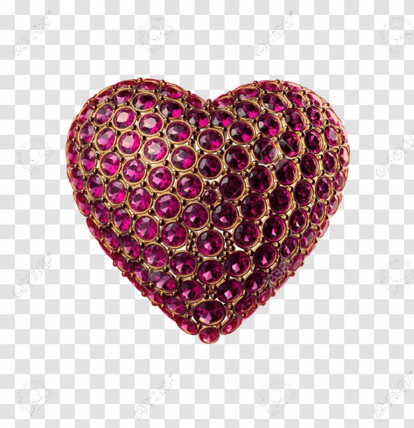 Heart Gemstone Ruby Crystal Clip Art - Love Transparent PNG
