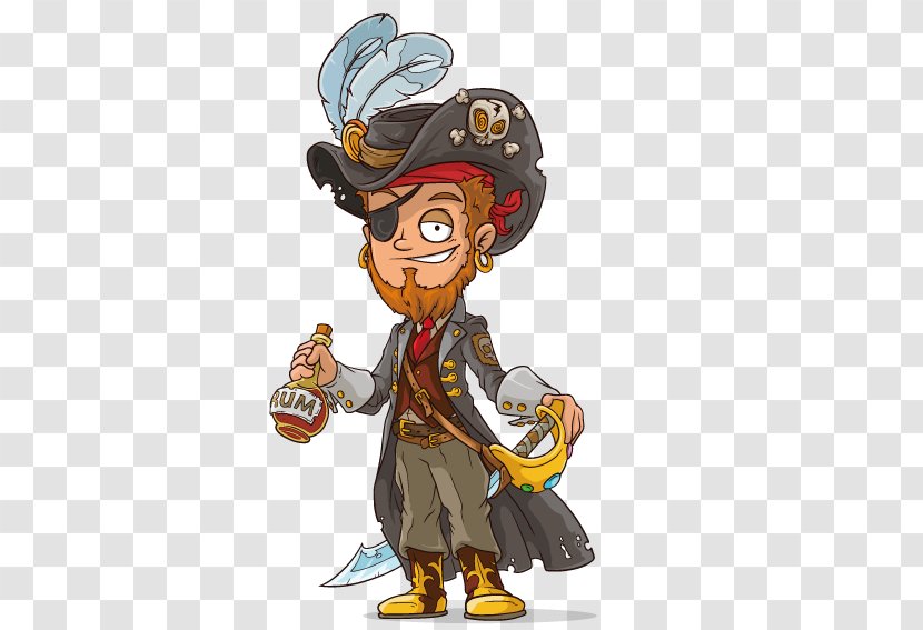 Cartoon Piracy Illustration - Art - Pirate With Machete Transparent PNG