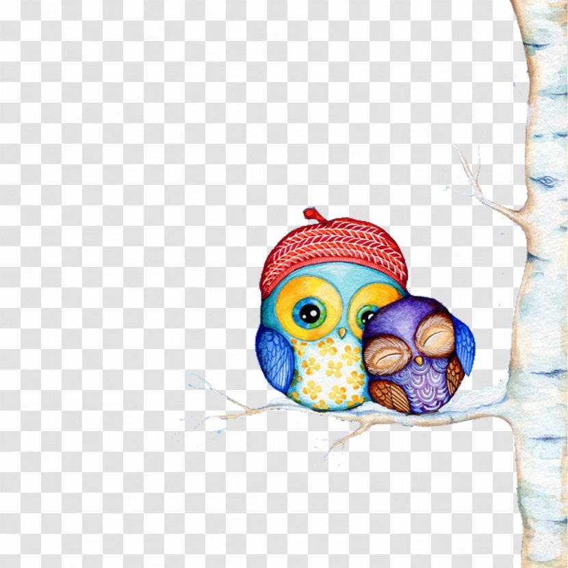 Owl Moon Paper Tawny Drawing - Blue Transparent PNG