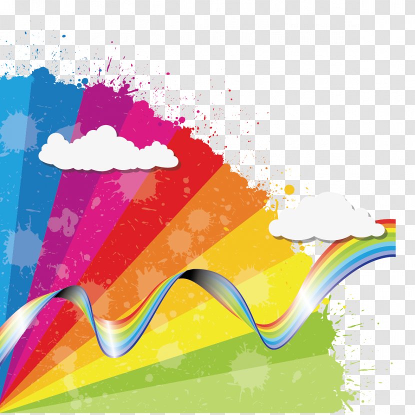Rainbow Euclidean Vector Cloud Icon - Computing - Creative Colorful Ribbons Floating Transparent PNG