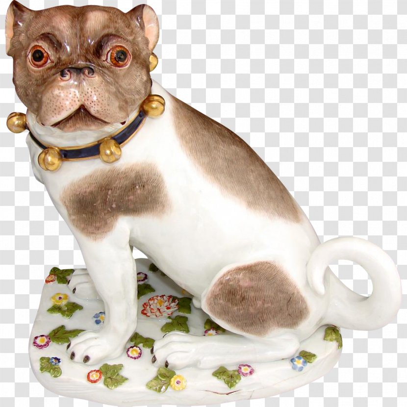 Pug Bulldog Dresden Porcelain Chinese Ceramics - Companion Dog - Hand-painted Puppy Transparent PNG
