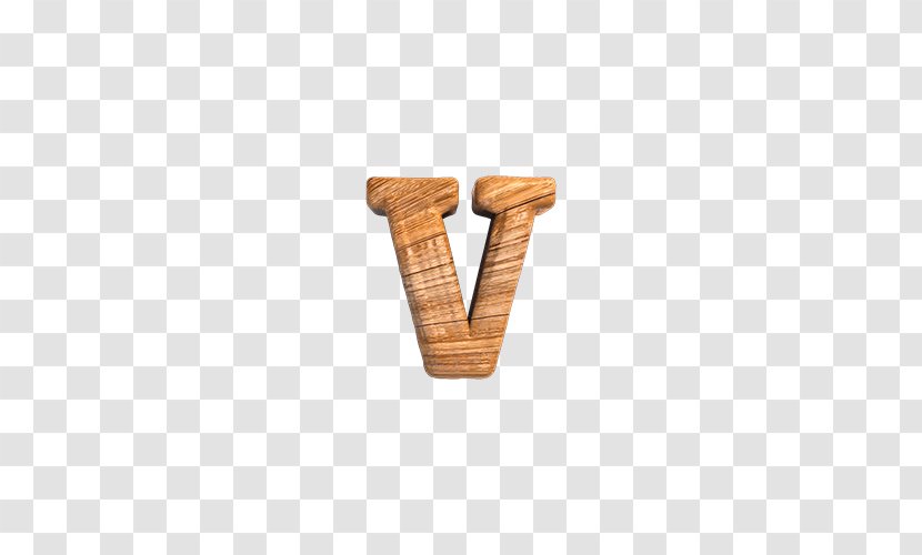 Letter V - Wood - Brown Transparent PNG