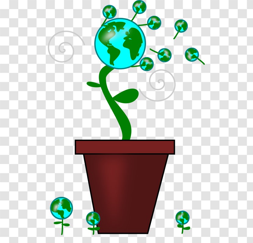 Clip Art - Flowerpot - Earth Globe Transparent PNG