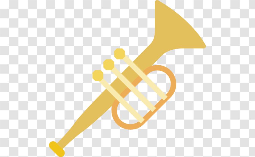 Trumpet Mellophone Wind Instrument Icon - Watercolor - A Transparent PNG