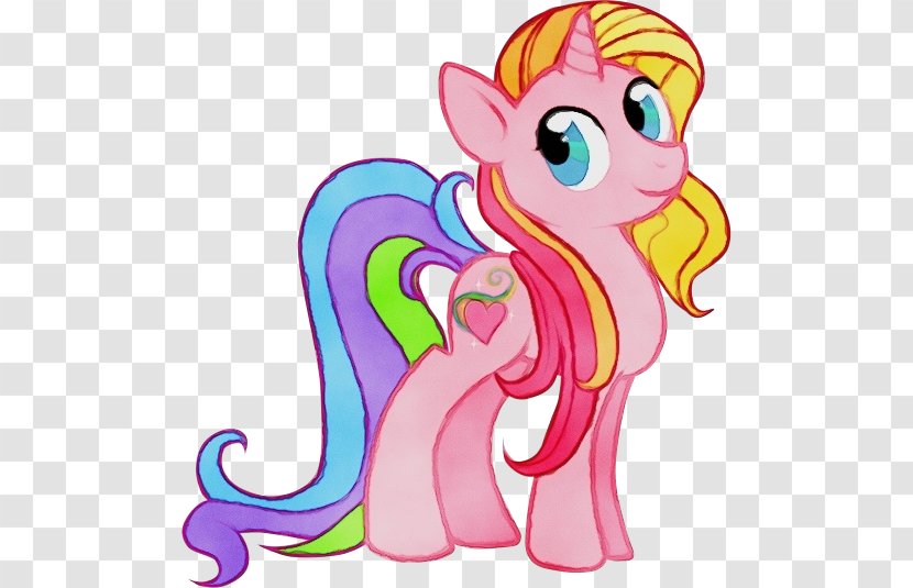 Animal Figure Cartoon Pony Clip Art Pink - Paint - Tail Fictional Character Transparent PNG