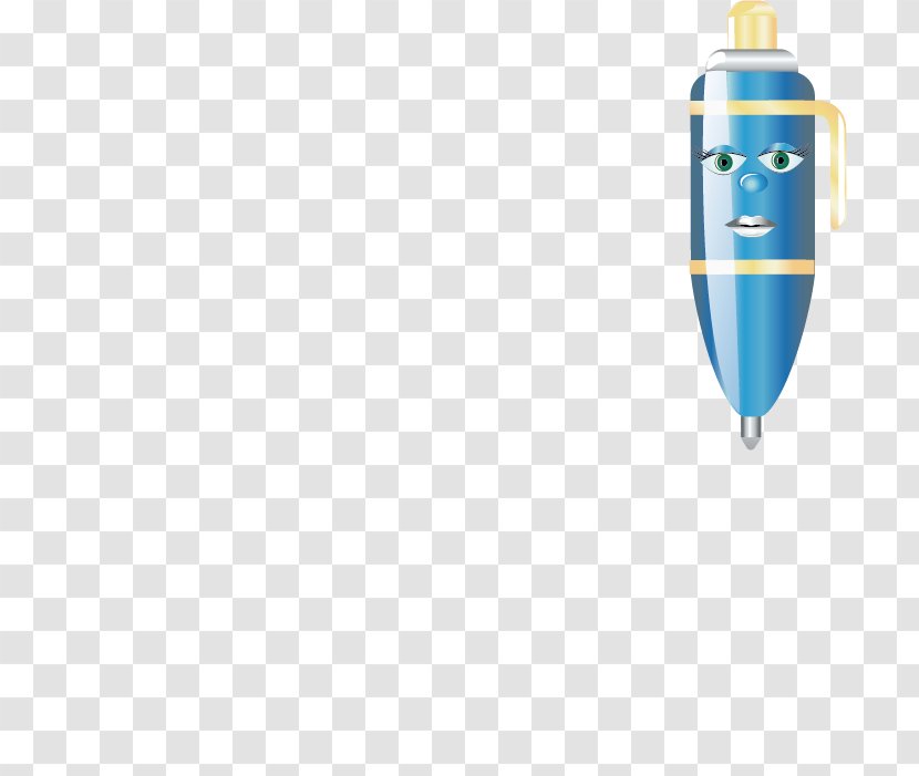 Cartoon Ballpoint Pen Icon - Blue Transparent PNG