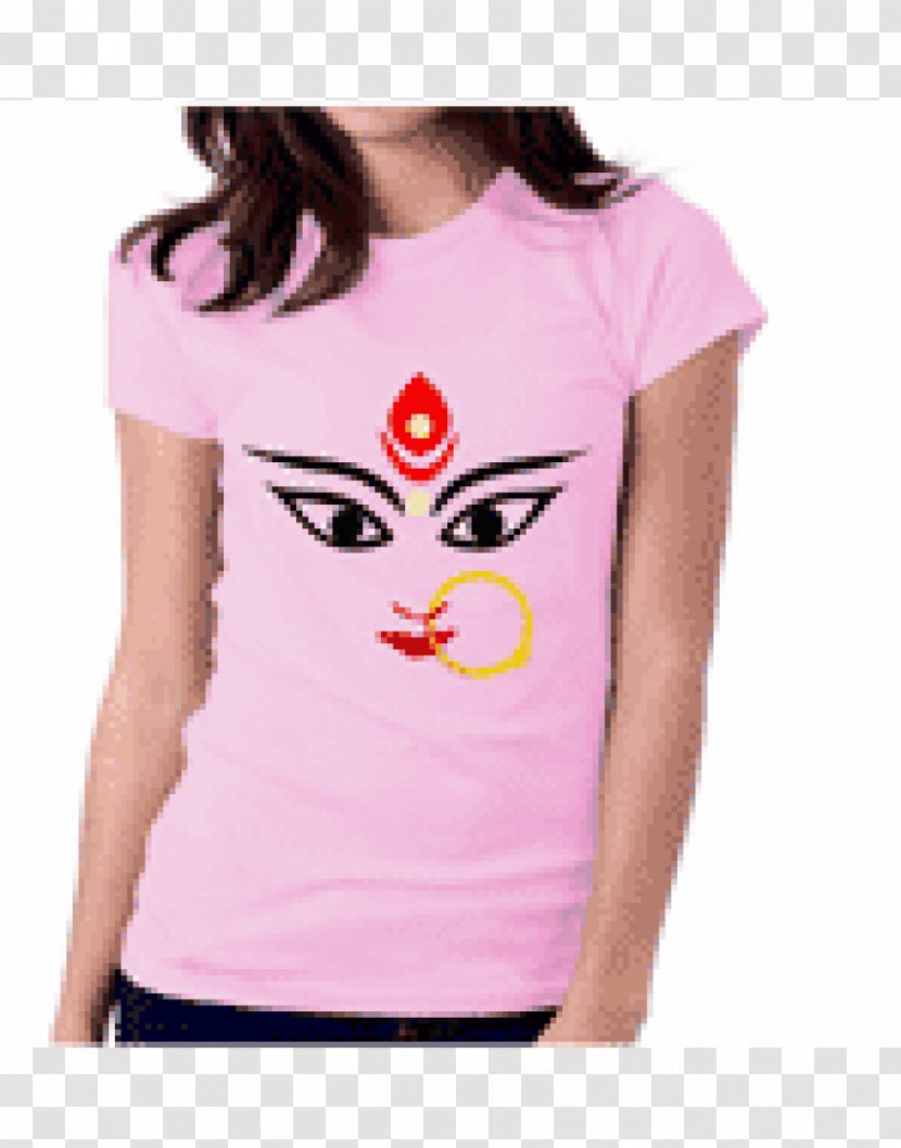 Printed T-shirt Top Crew Neck - Watercolor - Durga Maa Transparent PNG