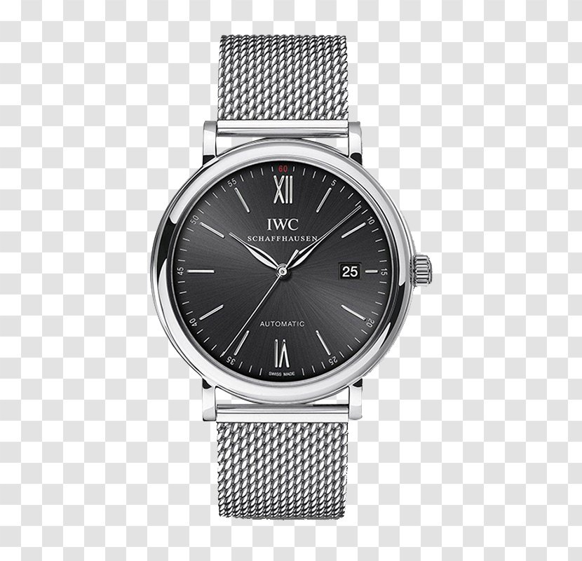 Portofino International Watch Company Automatic Strap - IWC Watches Male Table Silver And Black Transparent PNG