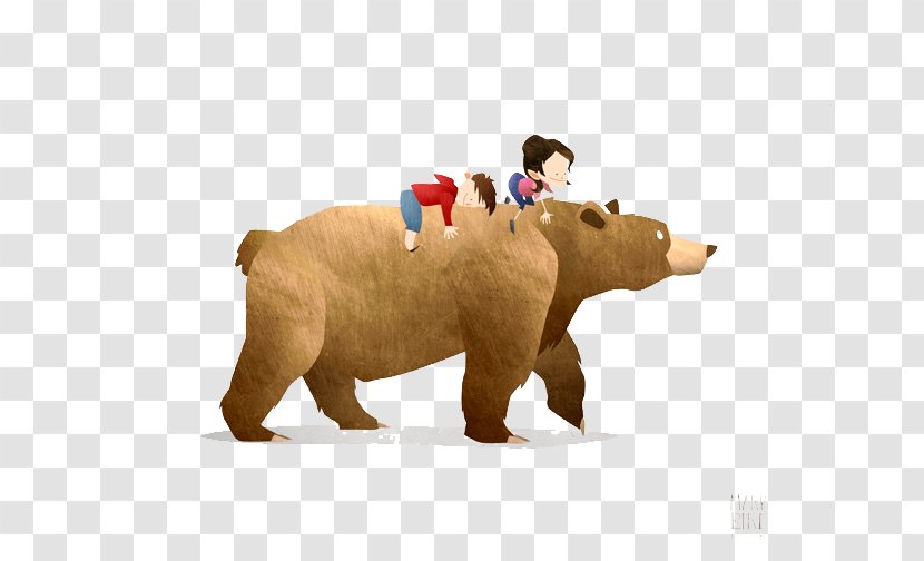 Bear Photography Illustration - Frame - Children Riding In The Transparent PNG