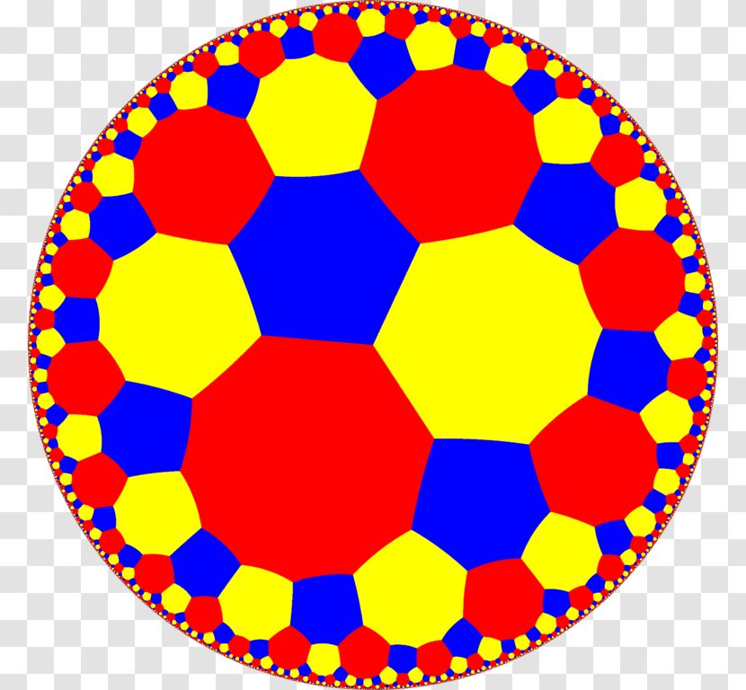Hexagonal Tiling Tessellation Hyperbolic Geometry Angle Decagon - Order4 Honeycomb Transparent PNG