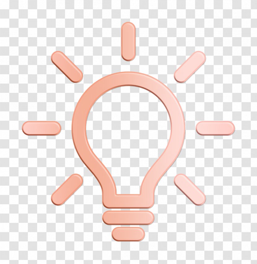 Idea Icon Minimal Universal Theme Light Bulb - Finger - Gesture Peach Transparent PNG