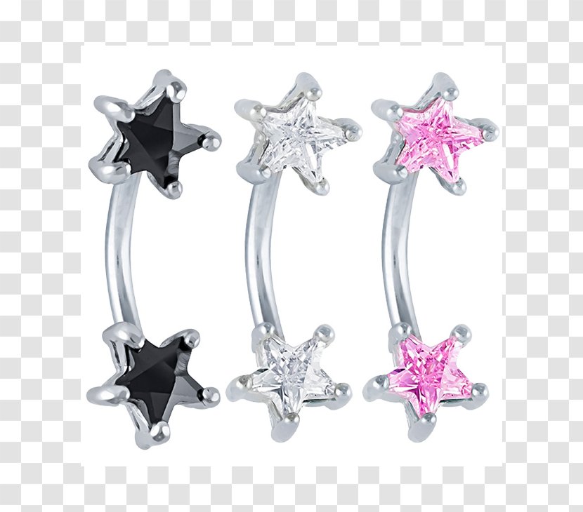 Earring Body Jewellery Silver - Star Transparent PNG