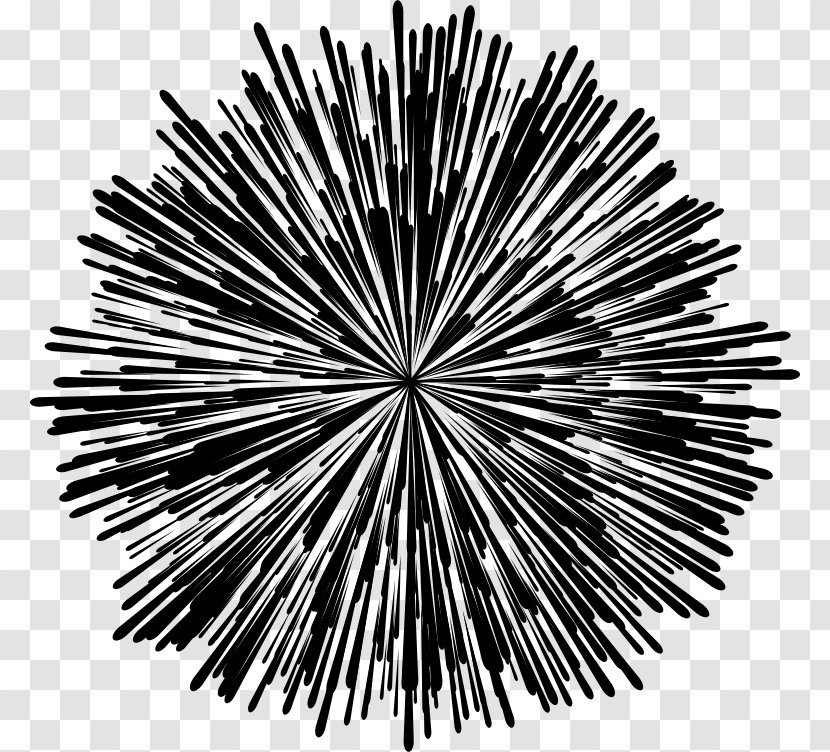 Black And White Drawing Clip Art - Fireworks Transparent PNG