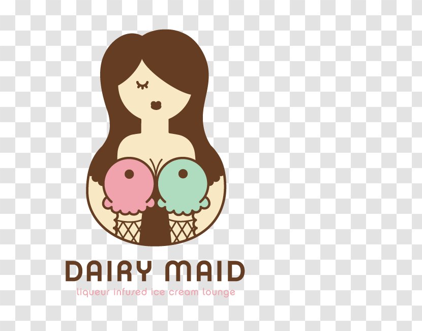 Ice Cream Logo Dairy Products - Picture Of A Maid Transparent PNG