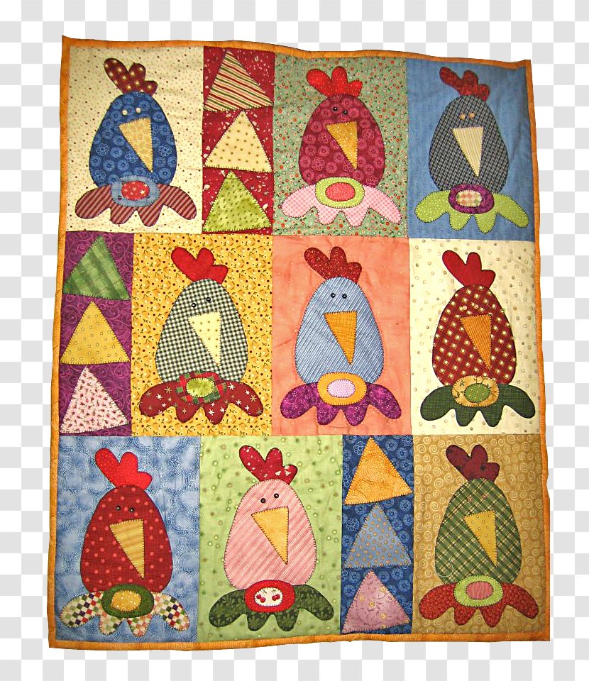 Quilting Chicken Patchwork Pattern - Quilt Transparent PNG