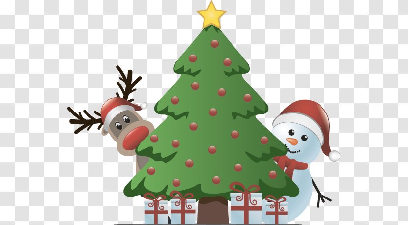 Christmas Tree Rudolph Reindeer Santa Claus - Snowman Transparent PNG