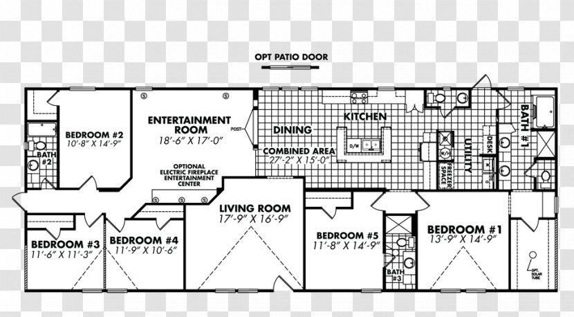 House Floor Plan Prefabricated Home Bedroom Manufactured Housing - Drawing Transparent PNG