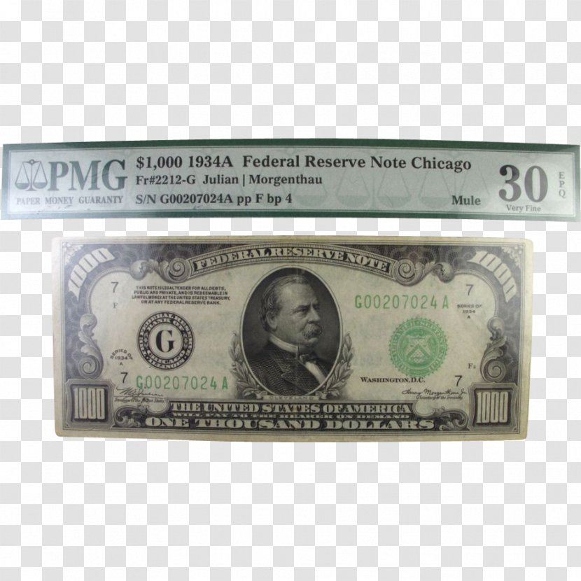 United States One-dollar Bill Dollar Federal Reserve Note Large Denominations Of Currency Banknote - Gold Certificate Transparent PNG
