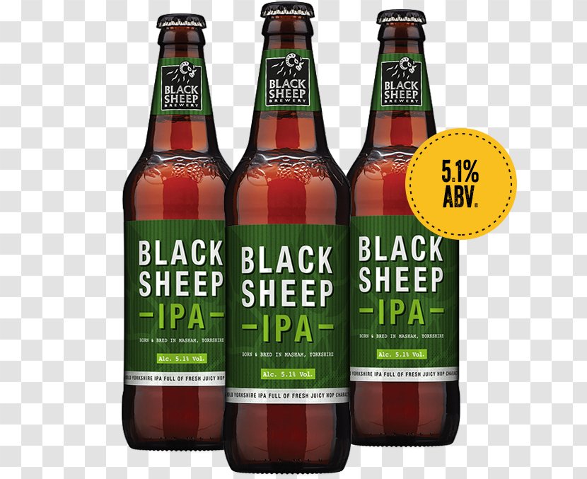 India Pale Ale Black Sheep Brewery Beer Bottle - Glass Transparent PNG