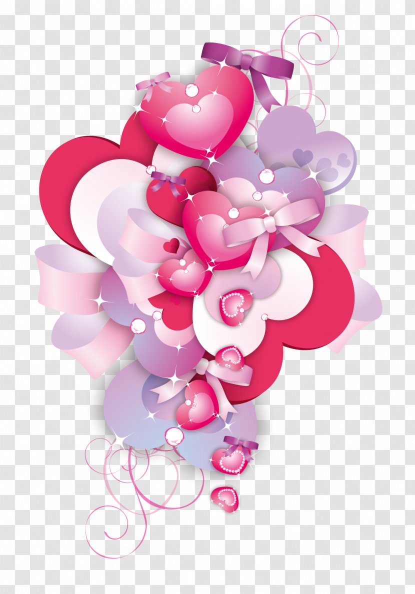 Heart Adobe Illustrator - T Shirt - Vector Creative Heart-shaped Pearl Floral Transparent PNG