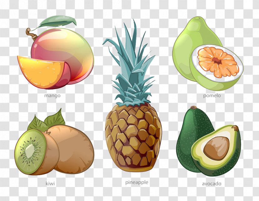 Pomelo Tropical Fruit Pineapple - Avocado - Kiwi Peach Guava Transparent PNG