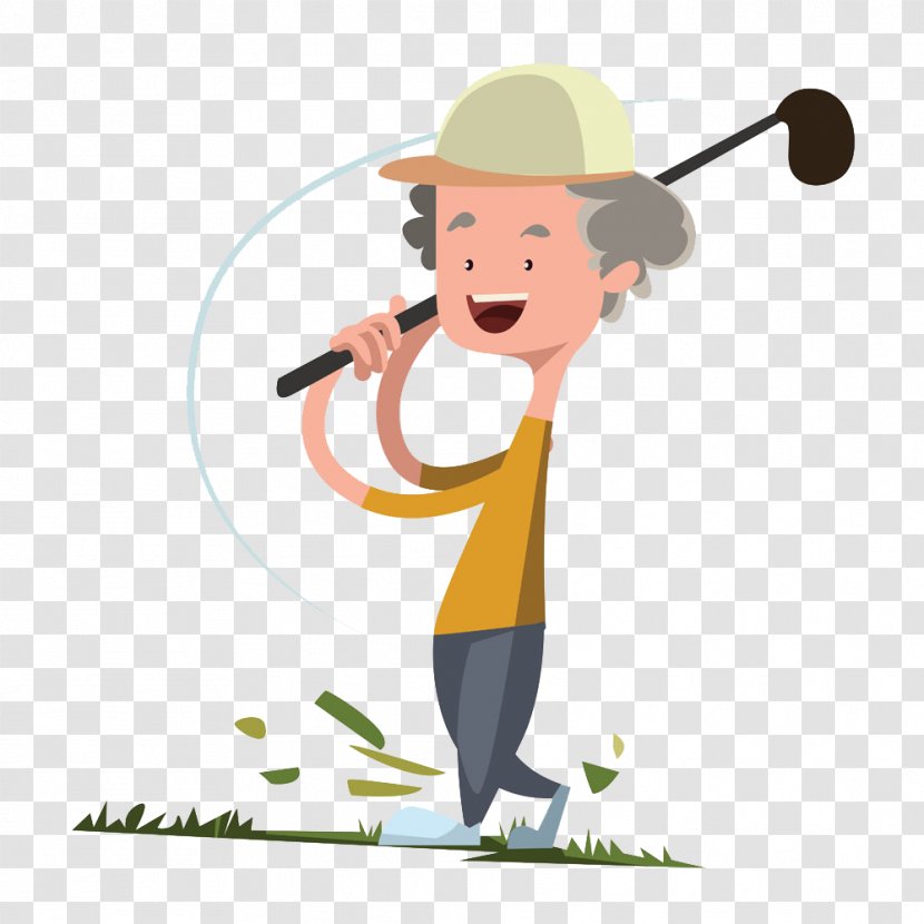 Cartoon Golf Royalty-free Illustration - Happiness - Golfing Grandfather Transparent PNG