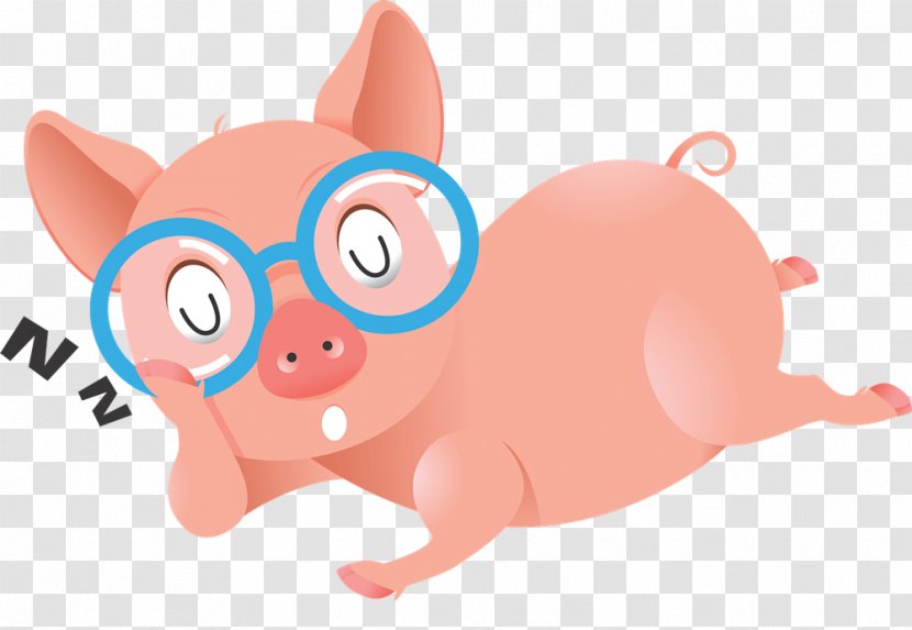 Domestic Pig Farm Animals: Pigs Clip Art - Flower - Snoozing Cliparts Transparent PNG