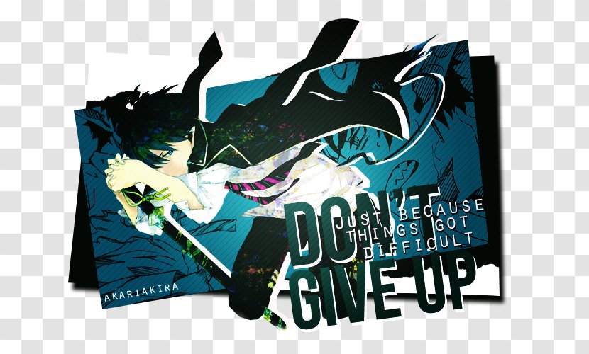 Rin Okumura Logo Blue Exorcist Poster - Dont Give Up Transparent PNG
