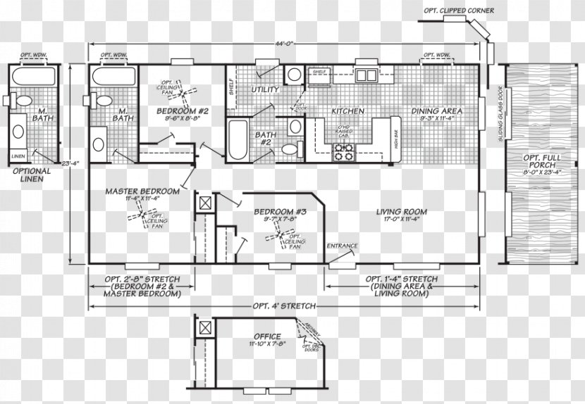 Floor Plan Technical Drawing - Black And White - Design Transparent PNG