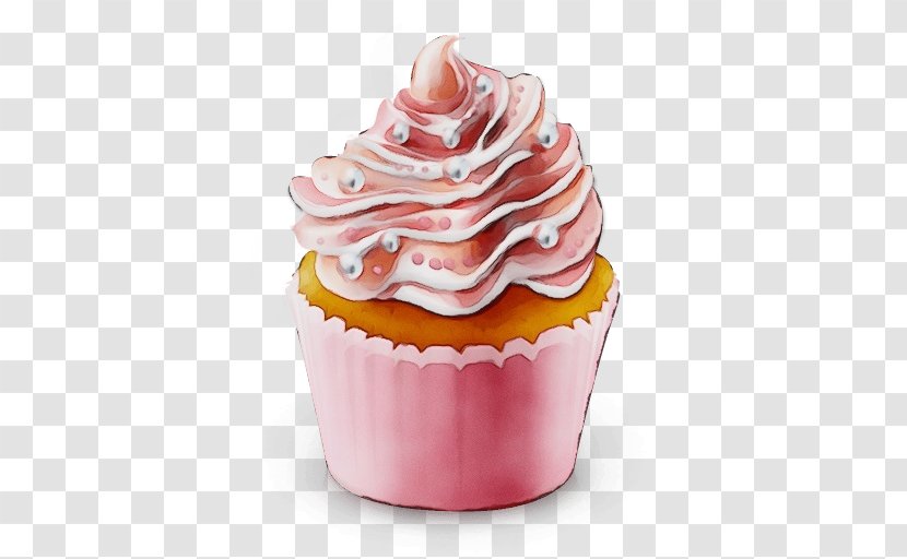 Cupcake Pink Baking Cup Icing Buttercream - Cake Decorating Supply Transparent PNG