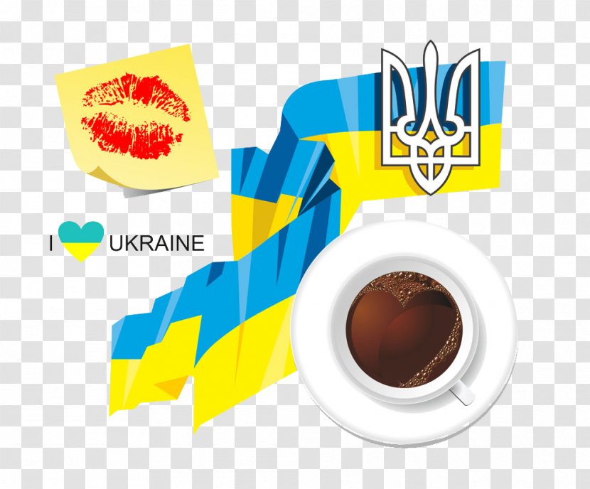 Ukrainian Flag Coffee - Art - Product Design Transparent PNG