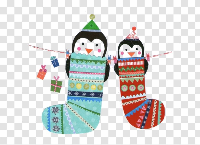 Penguin Sock Christmas - Hosiery - Cartoon Socks Transparent PNG