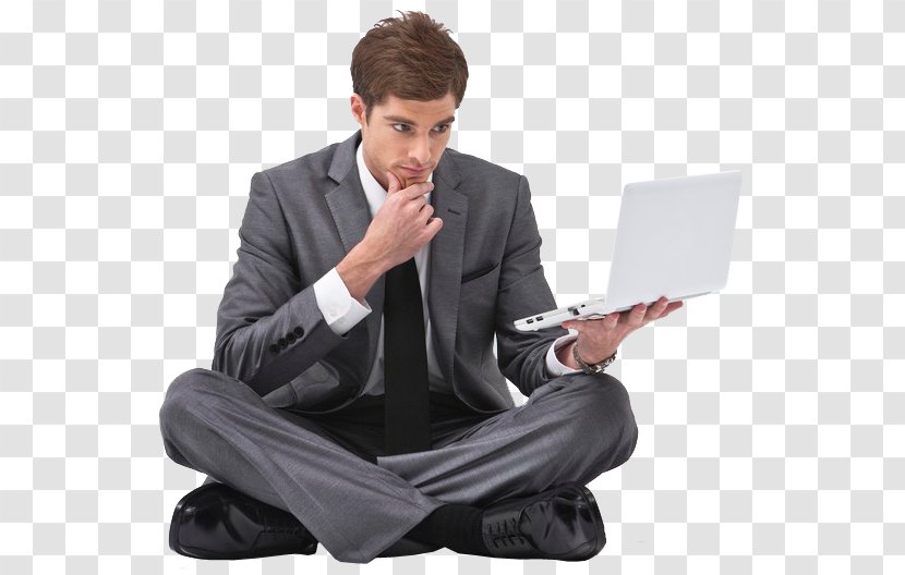 Laptop Computer Icon - Recruiter - Men Holding A Thoughtfully Transparent PNG