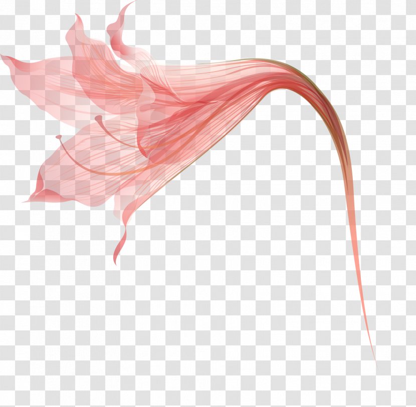 Petal Lilium Pink - Peach - Vector Flowers Transparent PNG