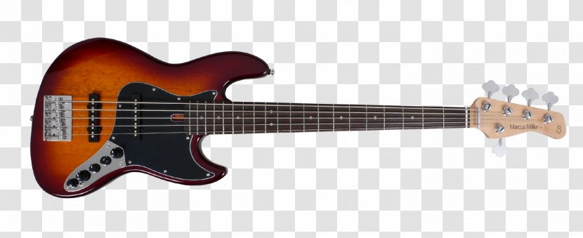 Sunburst Fender Squier Vintage Modified Jazz Bass Guitar - Silhouette Transparent PNG