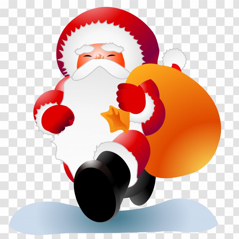Santa Claus Christmas Animation - Happiness - Lovely Vector Material Transparent PNG