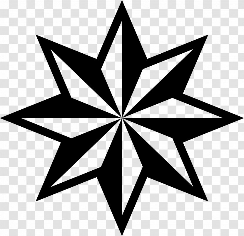Five-pointed Star Nautical Clip Art - Monochrome Photography - Fixed Transparent PNG