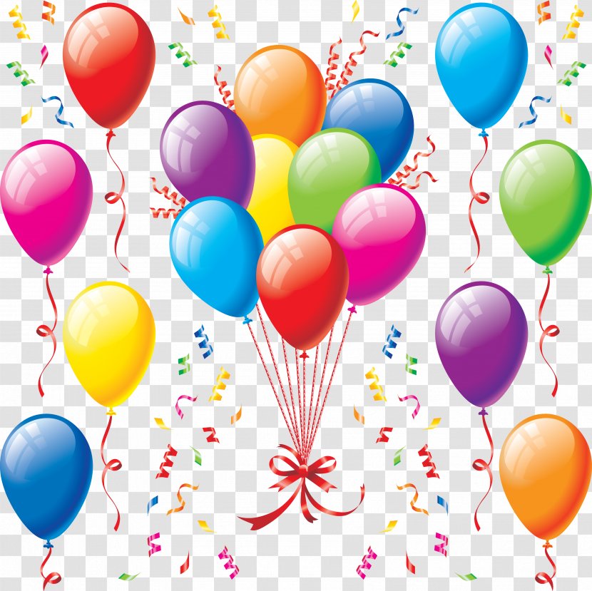 Balloon Party Birthday Clip Art - Colorful Balloons Transparent PNG