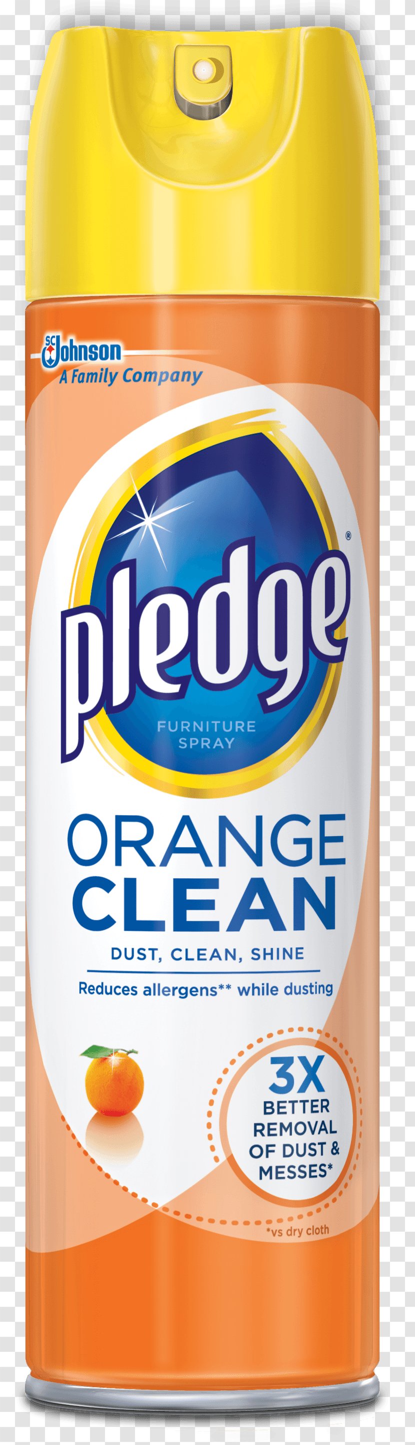 Pledge Cleaning Blem Furniture Cleaner - Lemon Orange Transparent PNG