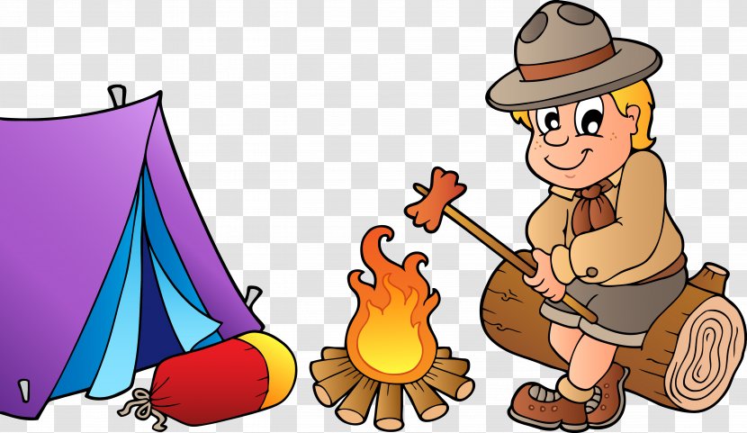 Illustration Image Cartoon Clip Art - Man Camping Transparent PNG